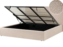 Letto contenitore Bouclé VION 180 x 200 cm Beige