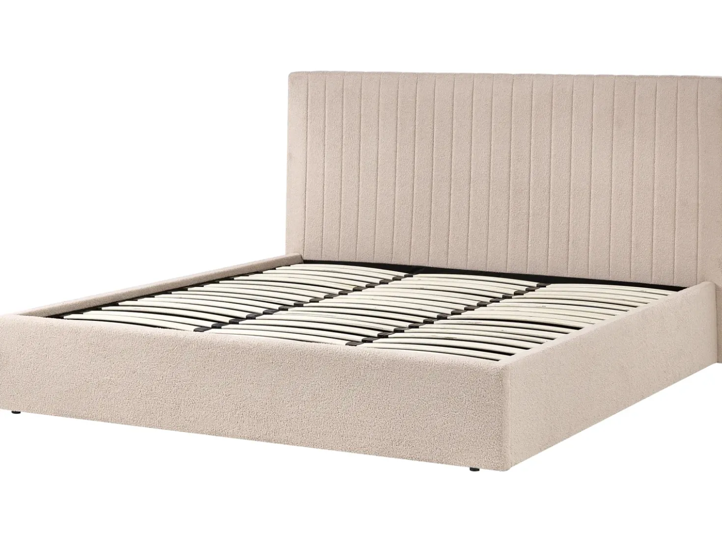 Letto contenitore Bouclé VION 180 x 200 cm Beige