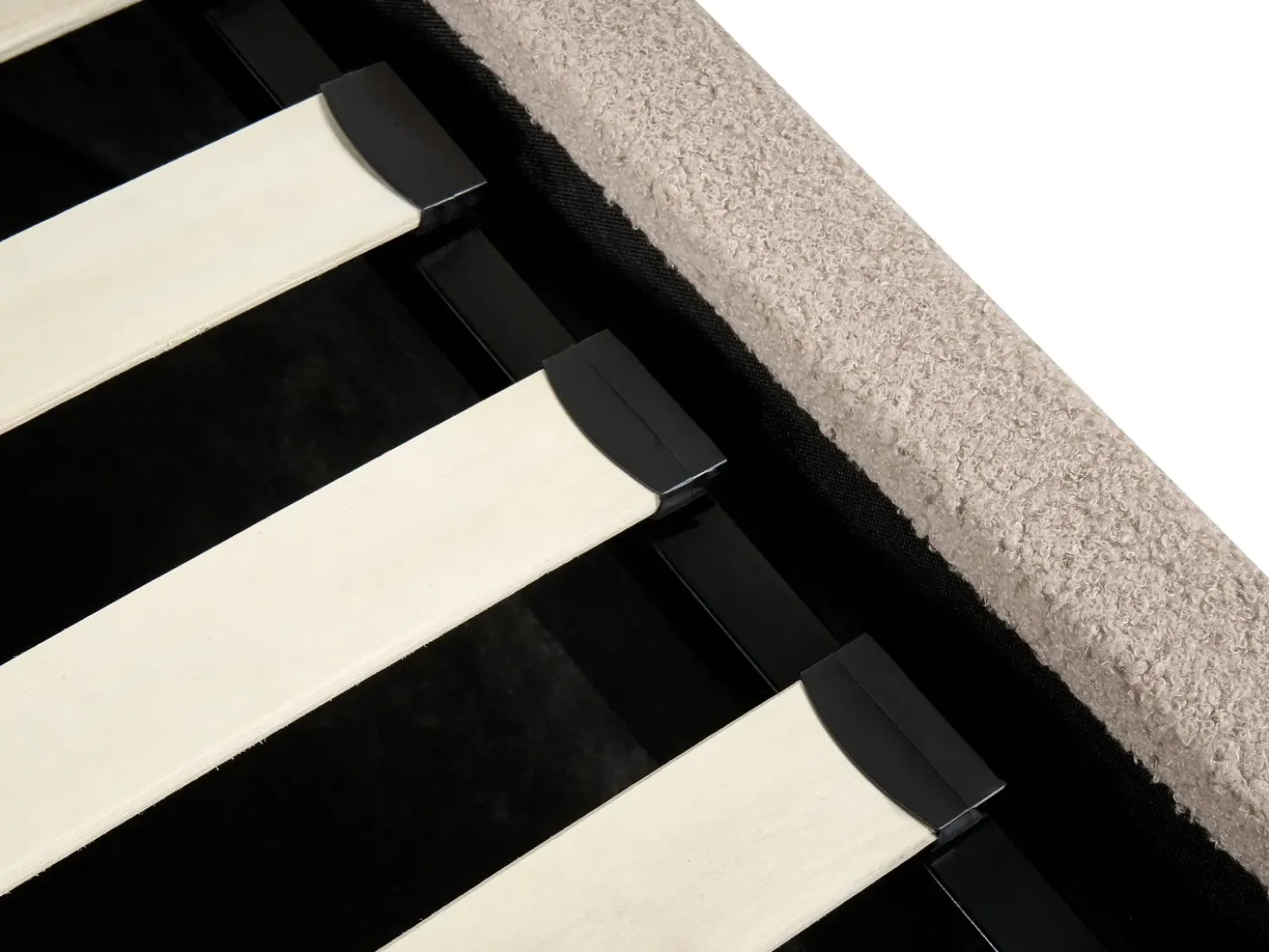 Letto contenitore Bouclé VION 180 x 200 cm Beige