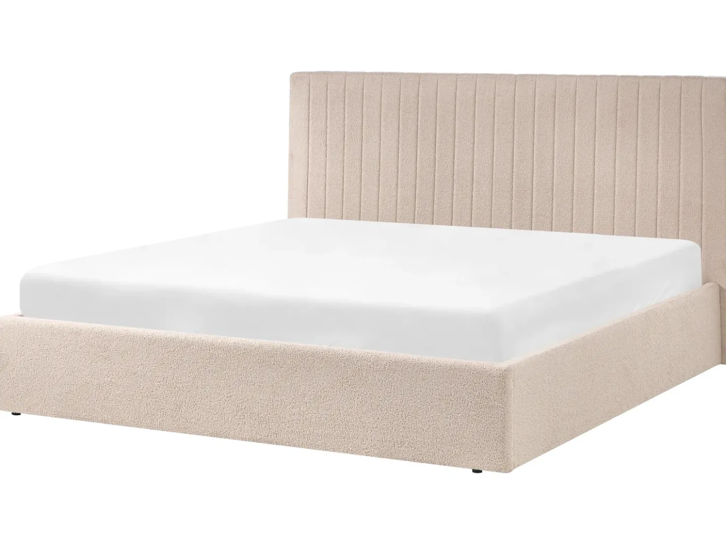 Letto contenitore Bouclé VION 180 x 200 cm Beige