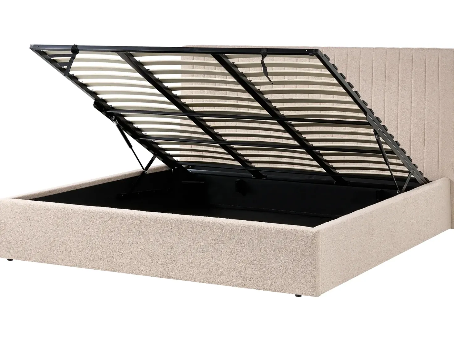 Letto contenitore Bouclé VION 180 x 200 cm Beige