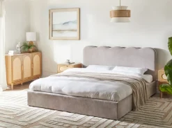 Letto contenitore Ciniglia NANTERRE 180 x 200 cm Tortora