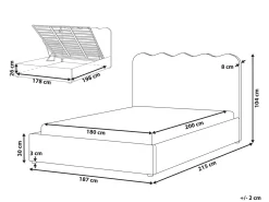Letto contenitore Ciniglia NANTERRE 180 x 200 cm Tortora