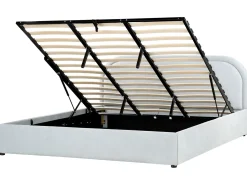 Letto contenitore Ciniglia QUILLIEN 180 x 200 cm Azzurro