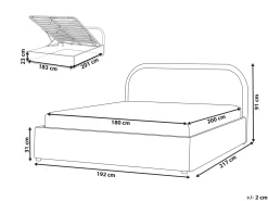 Letto contenitore Ciniglia QUILLIEN 180 x 200 cm Azzurro