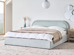 Letto contenitore Ciniglia QUILLIEN 180 x 200 cm Azzurro