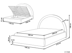 Letto contenitore Ciniglia MOUZON 180 x 200 cm Tortora
