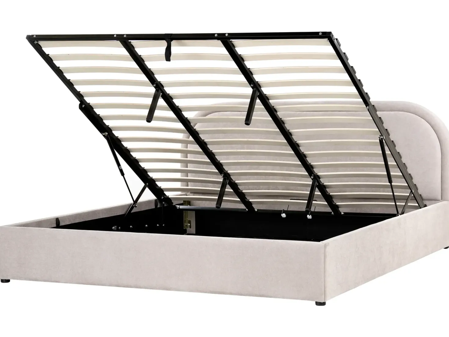 Letto contenitore Ciniglia QUILLIEN 180 x 200 cm Tortora