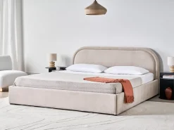 Letto contenitore Ciniglia QUILLIEN 180 x 200 cm Tortora