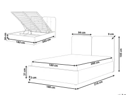 Letto contenitore Ciniglia ARBOIS 180 x 200 cm Tortora