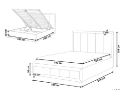 Letto contenitore Ciniglia QUIBERON 180 x 200 cm Tortora