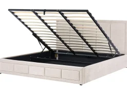 Letto contenitore Ciniglia QUIBERON 180 x 200 cm Tortora
