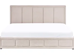 Letto contenitore Ciniglia QUIBERON 180 x 200 cm Tortora