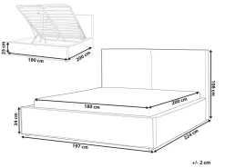 Letto contenitore Ciniglia MOISSAC 180 x 200 cm Azzurro
