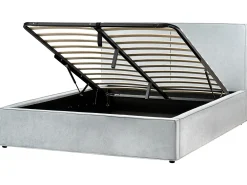 Letto contenitore Ciniglia MOISSAC 180 x 200 cm Azzurro