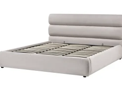 Letto contenitore Lino sintetico BONIFACIO 180 x 200 cm Grigio