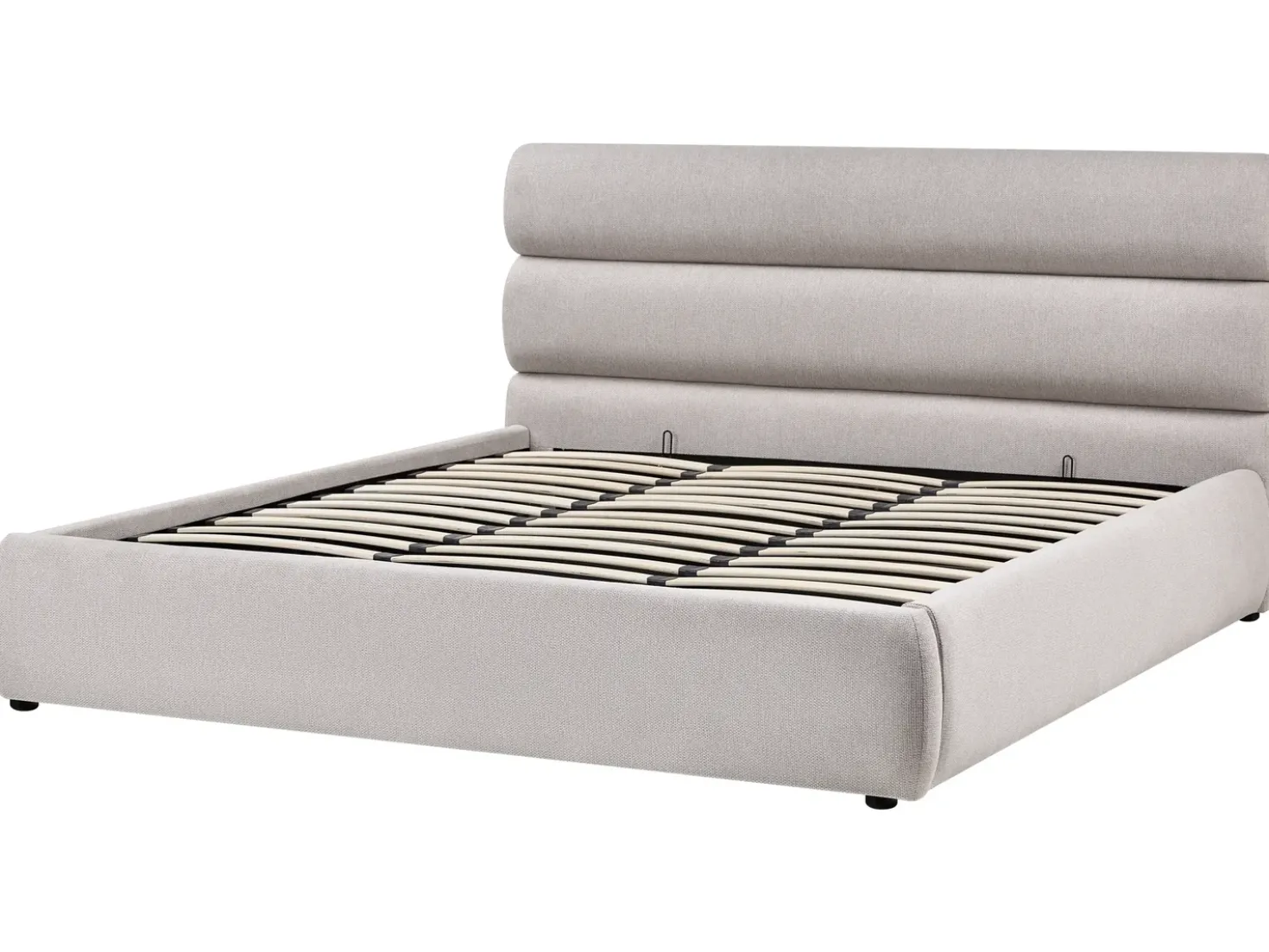 Letto contenitore Lino sintetico BONIFACIO 180 x 200 cm Grigio