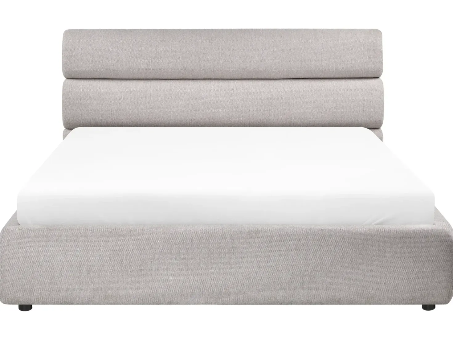 Letto contenitore Lino sintetico BONIFACIO 180 x 200 cm Grigio