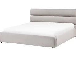 Letto contenitore Lino sintetico BONIFACIO 180 x 200 cm Grigio