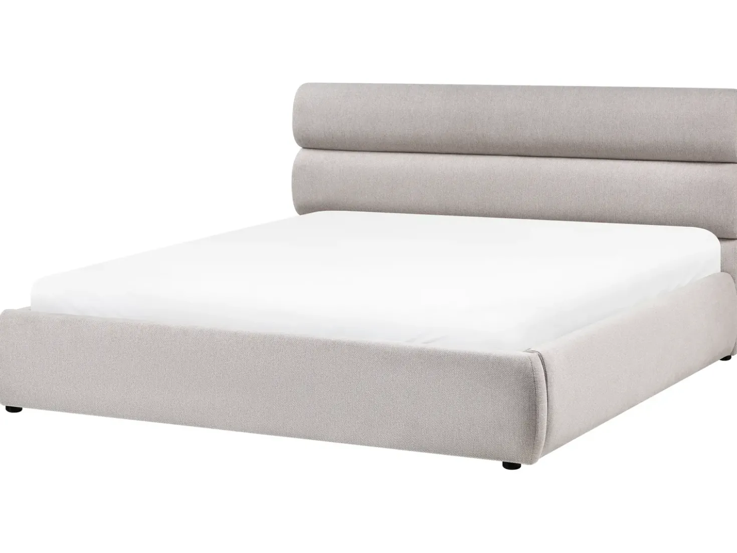 Letto contenitore Lino sintetico BONIFACIO 180 x 200 cm Grigio