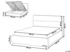 Letto contenitore Lino sintetico BONIFACIO 180 x 200 cm Grigio