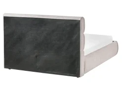 Letto contenitore Lino sintetico BONIFACIO 140 x 200 cm Grigio