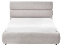 Letto contenitore Lino sintetico BONIFACIO 140 x 200 cm Grigio