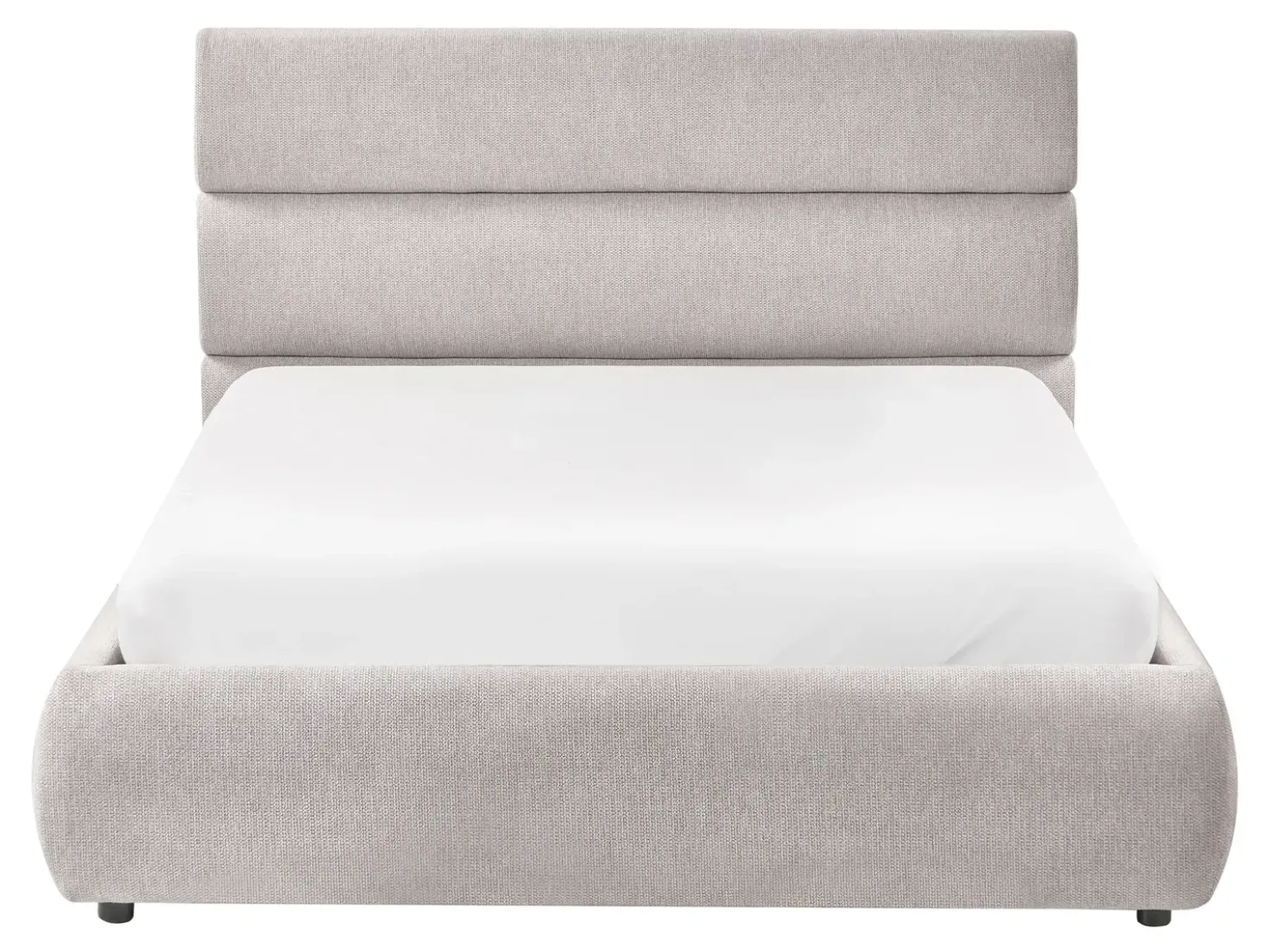 Letto contenitore Lino sintetico BONIFACIO 140 x 200 cm Grigio
