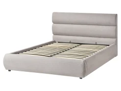 Letto contenitore Lino sintetico BONIFACIO 140 x 200 cm Grigio