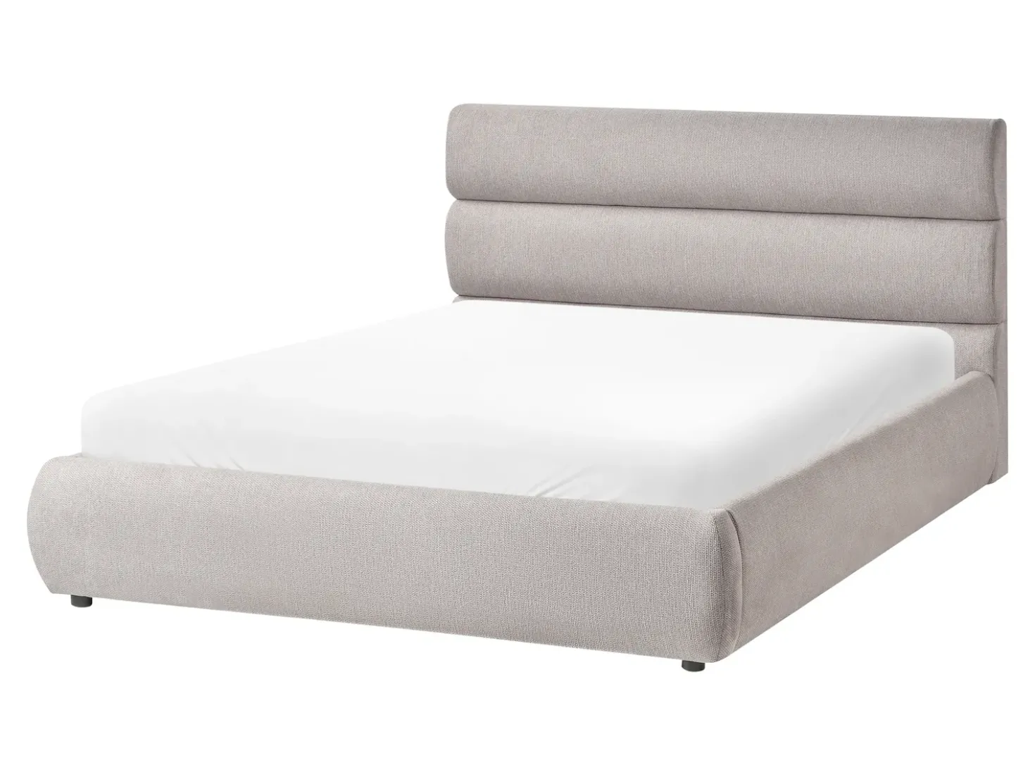 Letto contenitore Lino sintetico BONIFACIO 140 x 200 cm Grigio