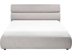 Letto contenitore Lino sintetico BONIFACIO 160 x 200 cm Grigio