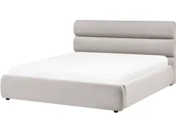 Letto contenitore Lino sintetico BONIFACIO 160 x 200 cm Grigio