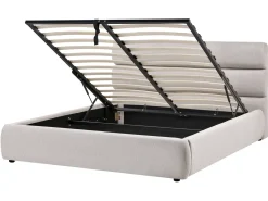 Letto contenitore Lino sintetico BONIFACIO 160 x 200 cm Grigio