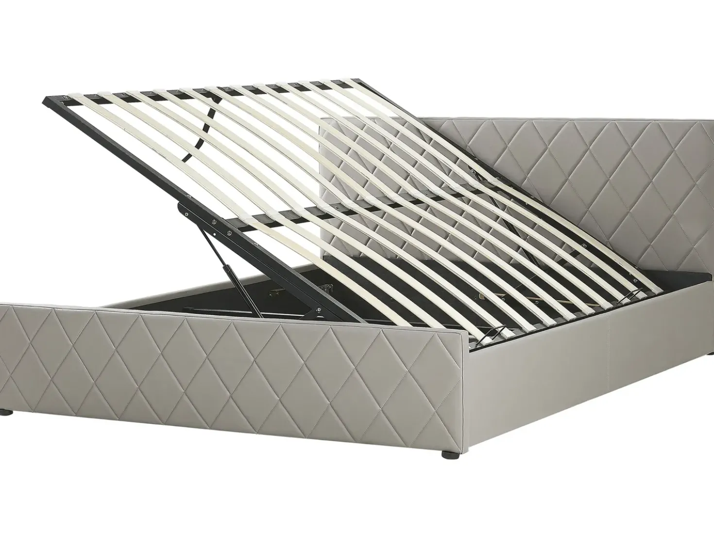 Letto contenitore Pelle sintetica ROCHEFORT 180 x 200 cm Tortora