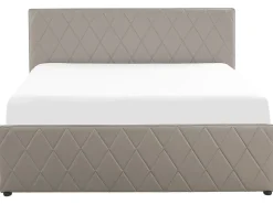 Letto contenitore Pelle sintetica ROCHEFORT 180 x 200 cm Tortora