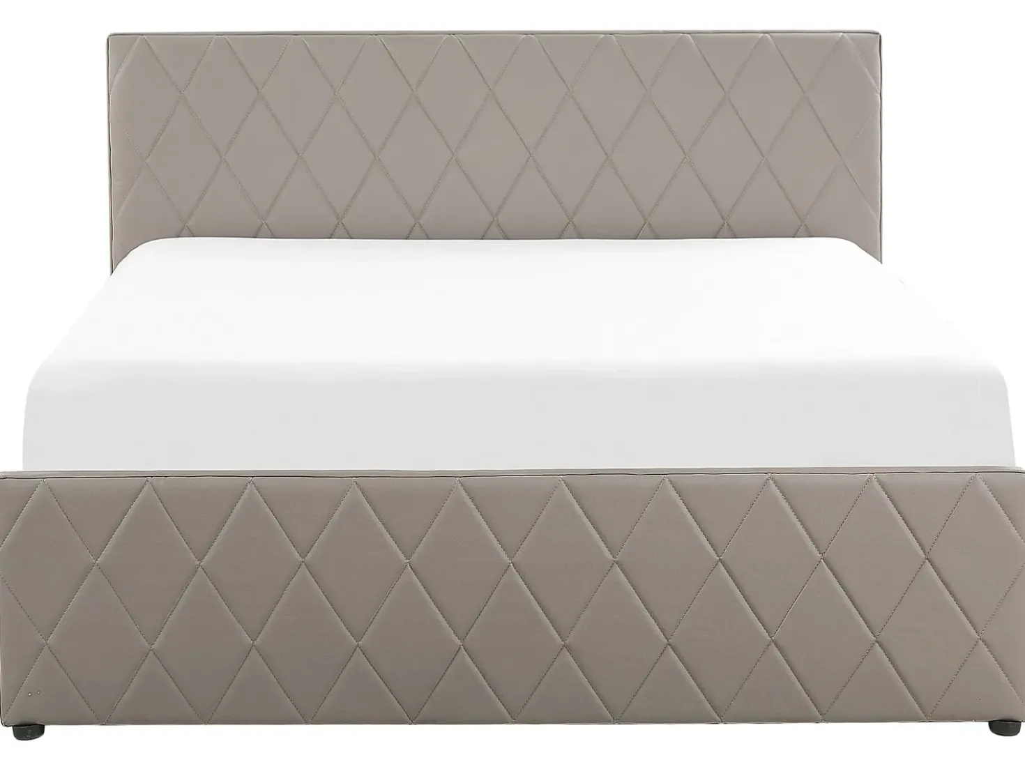 Letto contenitore Pelle sintetica ROCHEFORT 180 x 200 cm Tortora