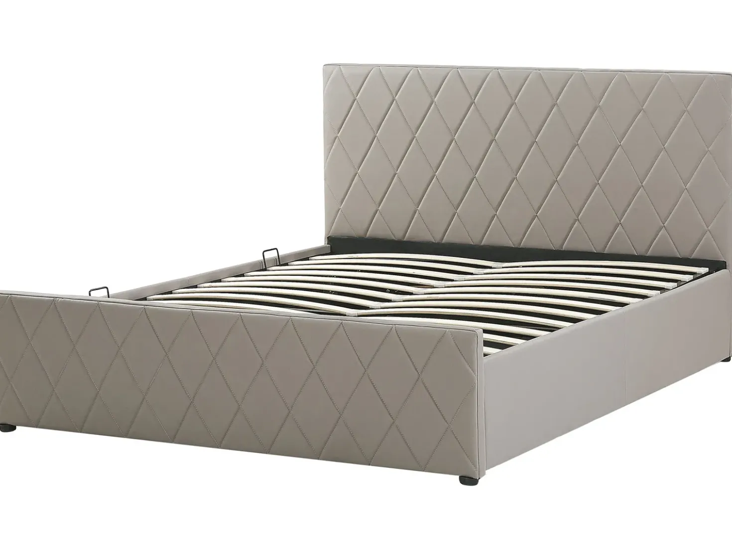 Letto contenitore Pelle sintetica ROCHEFORT 180 x 200 cm Tortora