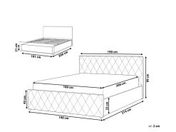 Letto contenitore Pelle sintetica ROCHEFORT 180 x 200 cm Tortora