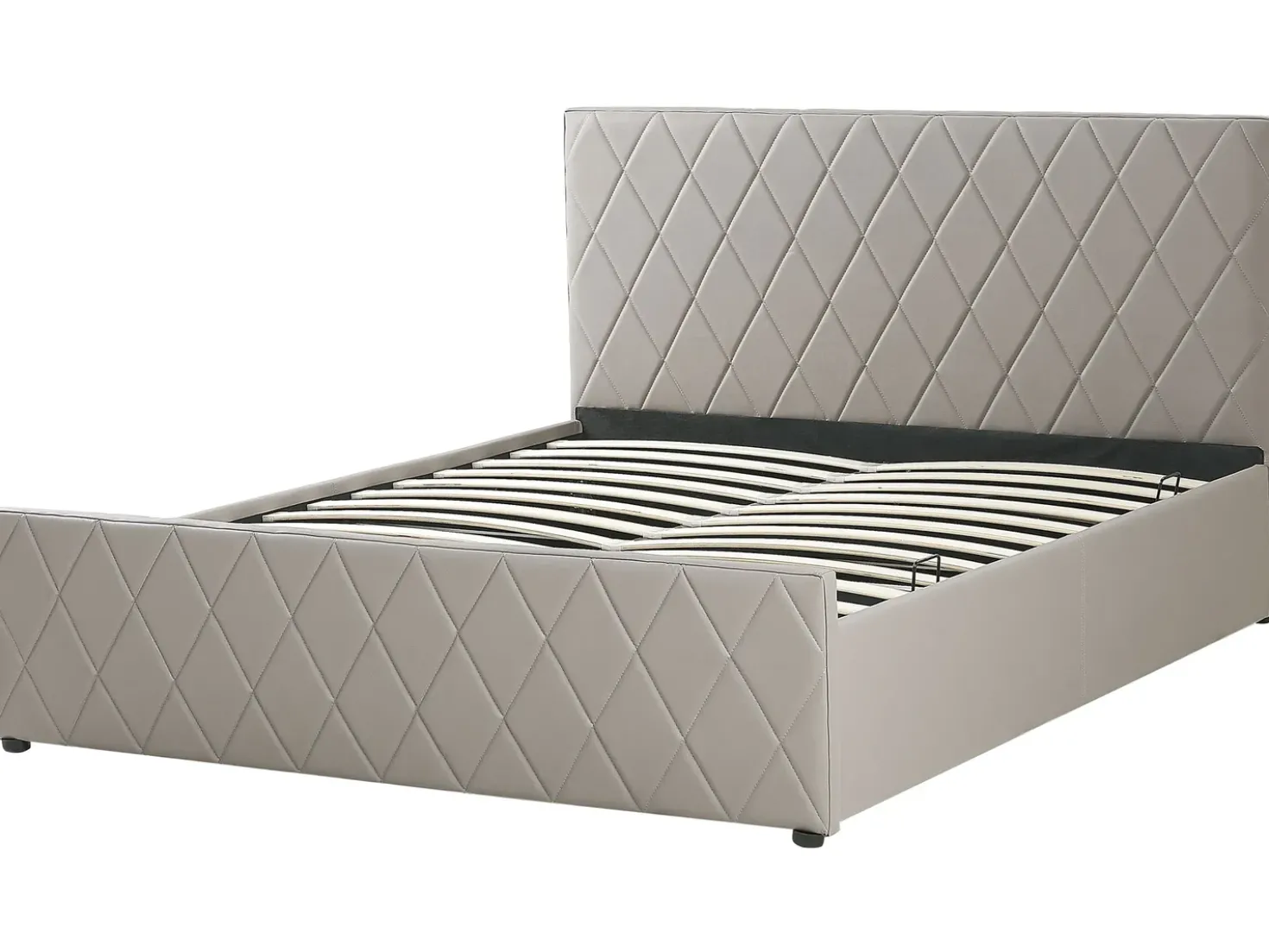 Letto contenitore Pelle sintetica ROCHEFORT 180 x 200 cm Tortora