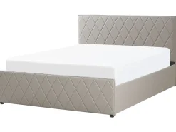 Letto contenitore Pelle sintetica ROCHEFORT 180 x 200 cm Tortora