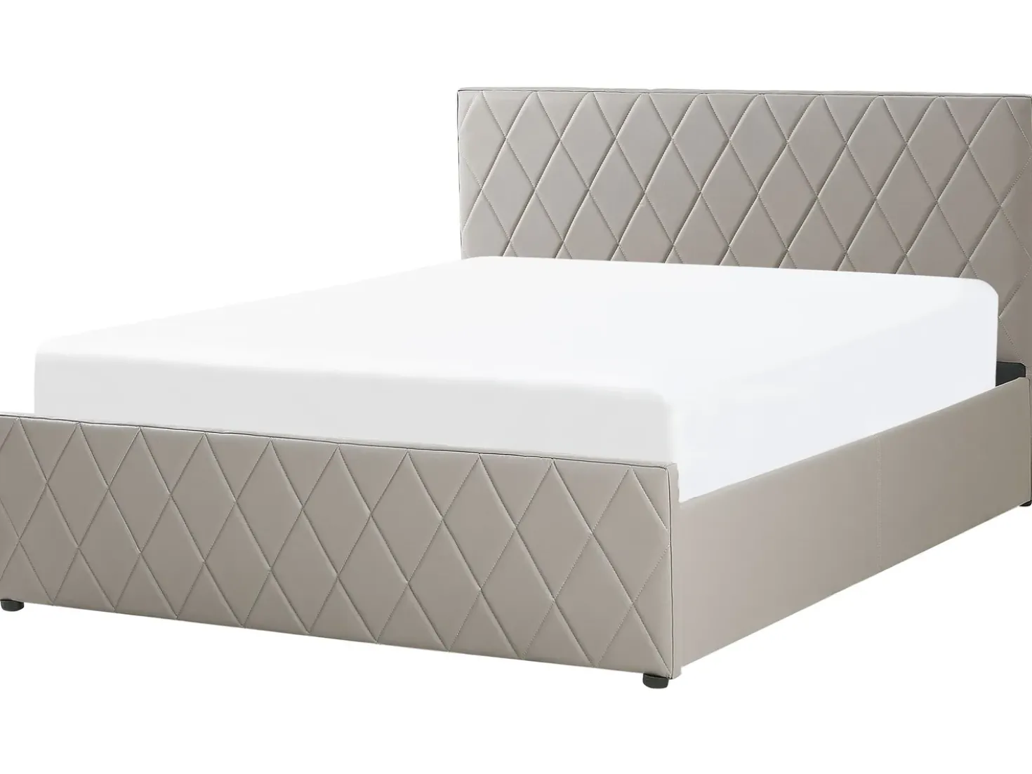 Letto contenitore Pelle sintetica ROCHEFORT 180 x 200 cm Tortora