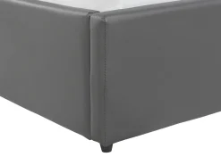 Letto contenitore Pelle sintetica DREUX 180 x 200 cm Grigio scuro