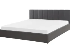 Letto contenitore Pelle sintetica DREUX 180 x 200 cm Grigio scuro
