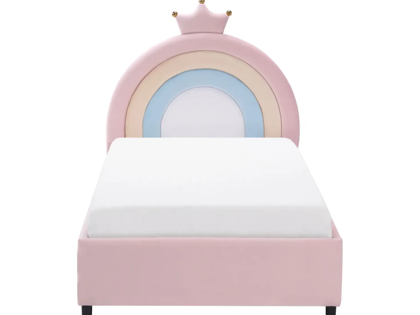 Letto contenitore per bambini Corona Velluto GRISETOT 90 x 200 cm Rosa