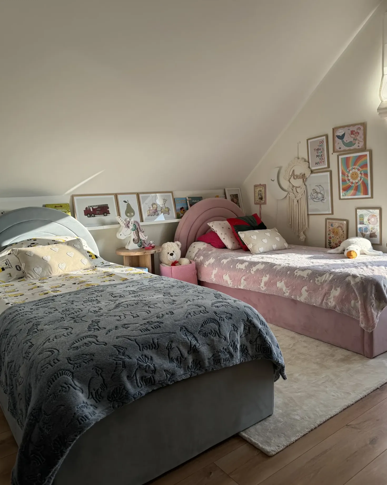 Letto contenitore per bambini Velluto ANET 90 x 200 cm Azzurro