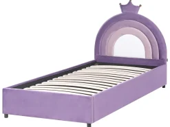 Letto contenitore per bambini Corona Velluto GRISETOT 90 x 200 cm Viola