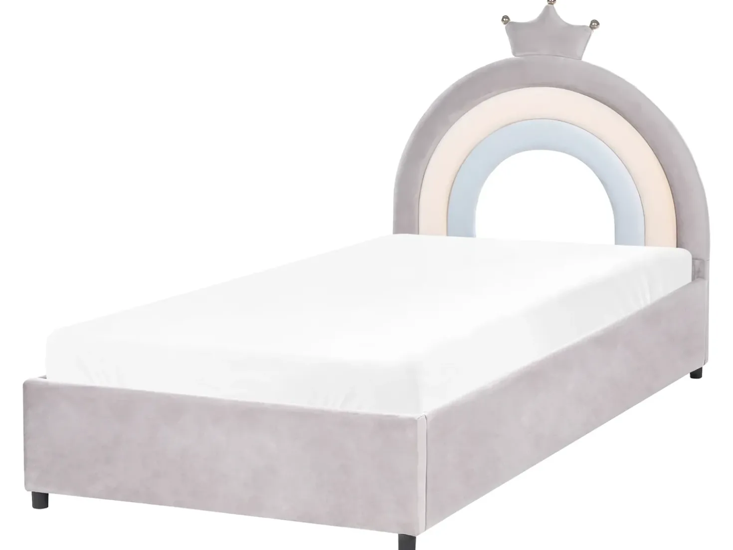 Letto contenitore per bambini Corona Velluto GRISETOT 90 x 200 cm Grigio