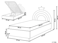 Letto contenitore per bambini Corona Velluto GRISETOT 90 x 200 cm Grigio