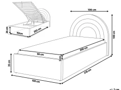 Letto contenitore per bambini Bouclé ANET 90 x 200 cm Bianco sporco