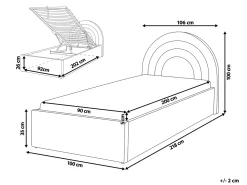 Letto contenitore per bambini Velluto ANET 90 x 200 cm Rosa